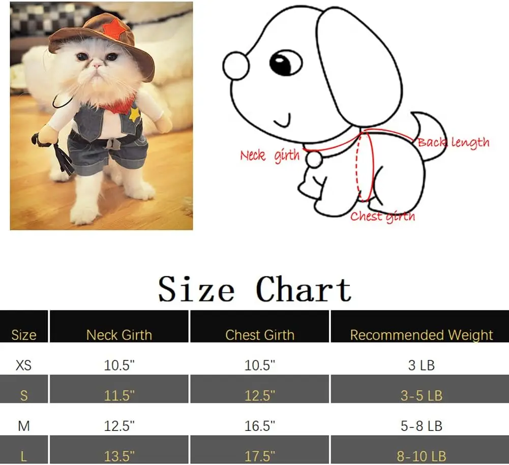 Divertido disfraz de Halloween para perros y gatos, ropa de vaquero para perros, disfraces para perros pequeños, accesorios para Cosplay de gatos
