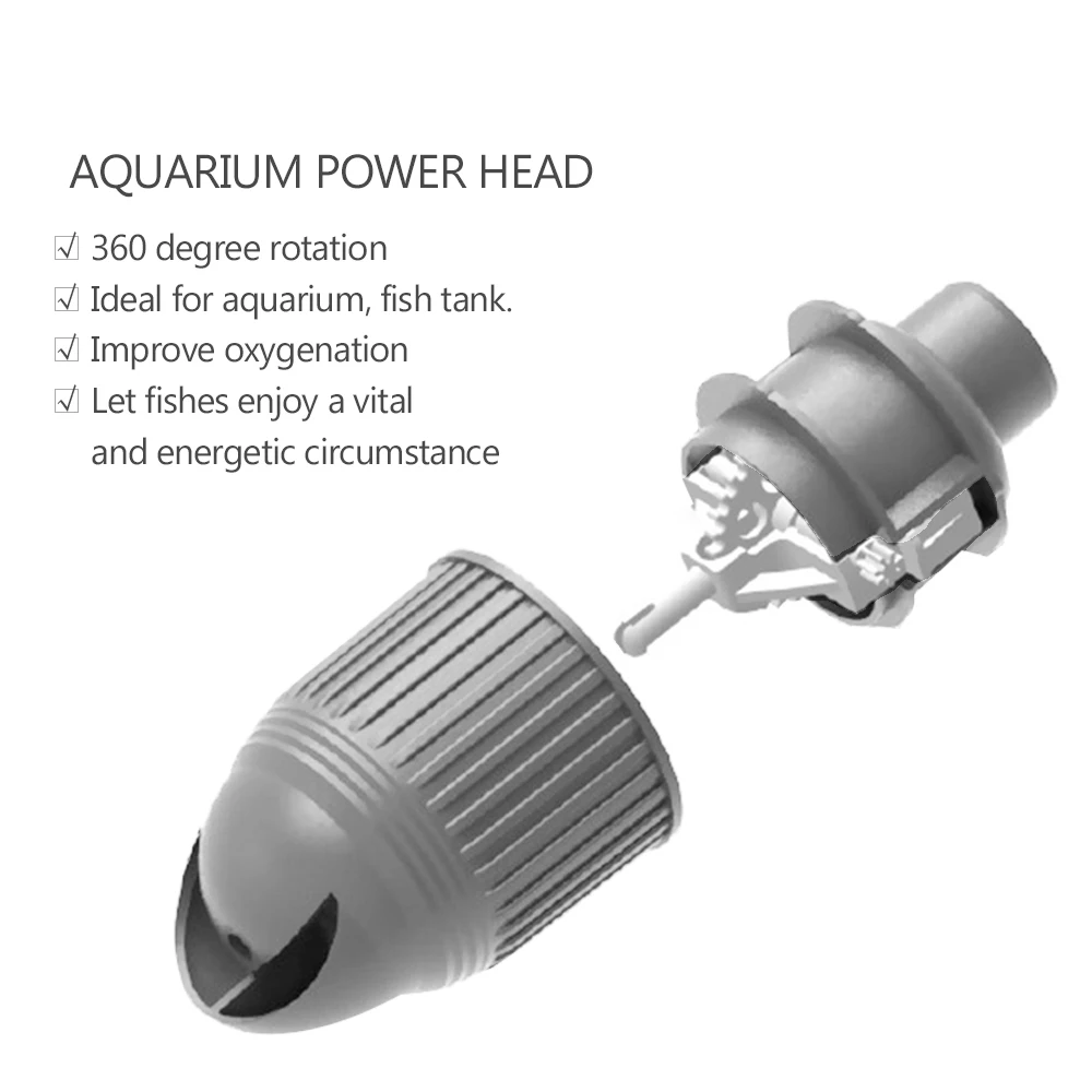 Cabezal de energía para acuario, fabricante de ondas para pecera, bomba de circulación, fabricante de ondas, rotación de 360 grados