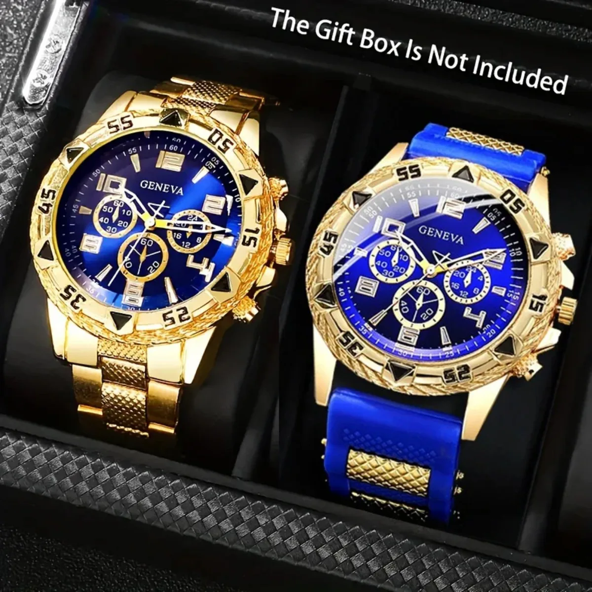 2 piezas de reloj de cuarzo para hombre, relojes de negocios a la moda para hombre, relojes de pulsera con banda de silicona