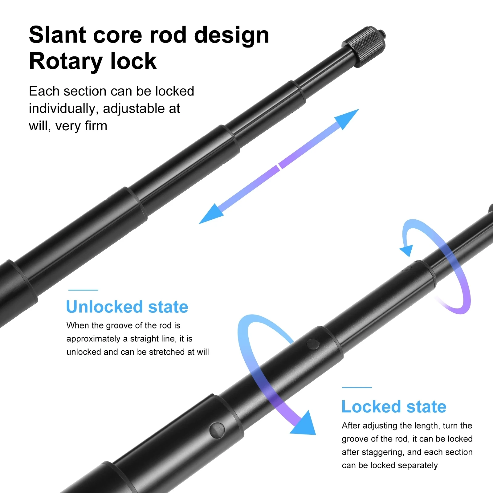 Correa de cintura PULUZ y monopod para selfies para GoPro MISSION 1/1 Pro/Insta360 X4/DJI Osmo 360/ Ricoh y cámaras panorámicas