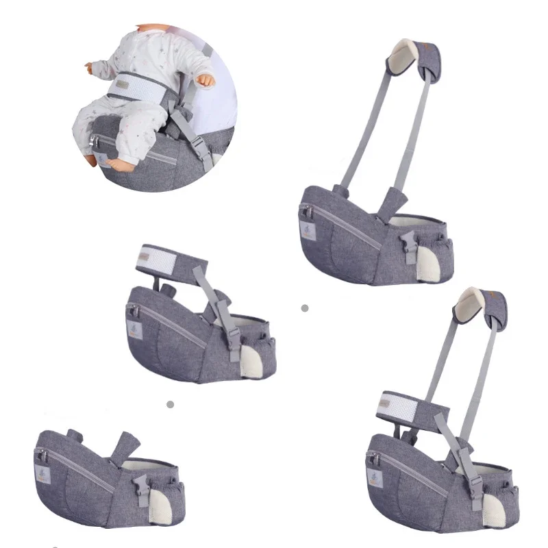Portabebés ergonómico portátil para chico, asiento de cadera, taburete de cintura, cabestrillo frontal, portabebés de canguro para equipo de bebé