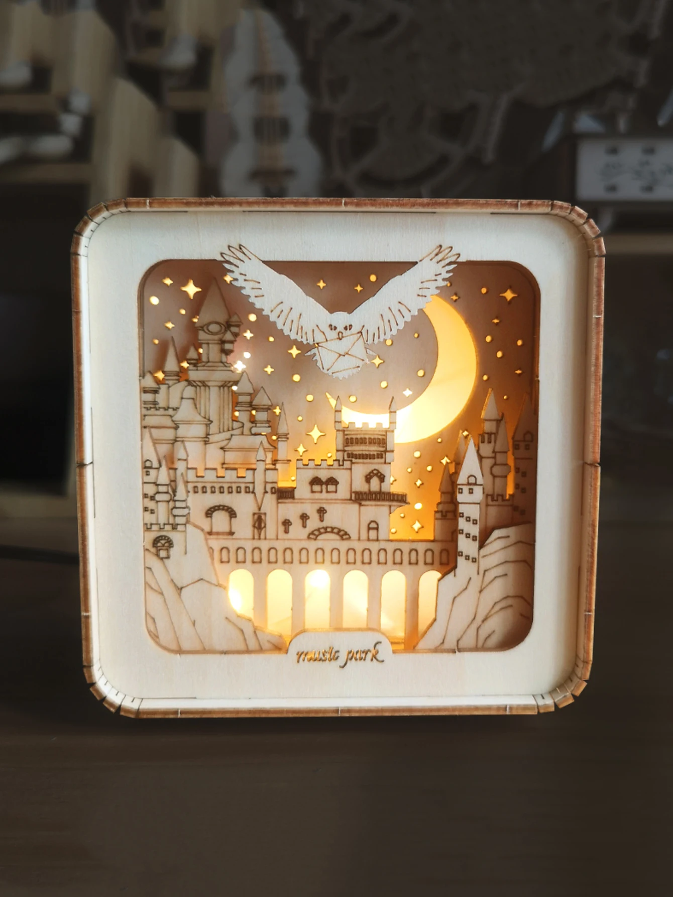 Rompecabezas de madera 3D, Kit de modelo de Castillo, luces nocturnas para niños, decoraciones de escritorio, regalos de cumpleaños y Navidad para mujeres