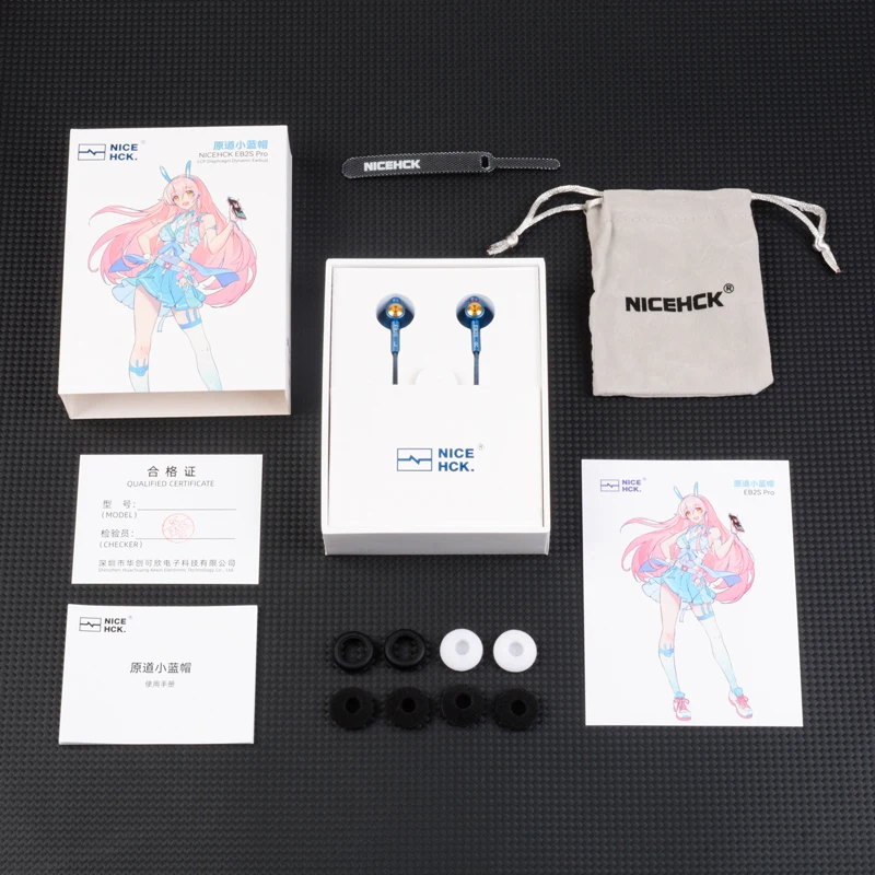 NICEHCK EB2S PRO 3,5/4,4mm auriculares con enchufe HIFI Bass Music auricular 15,4mm unidad dinámica micrófono auricular para juegos de reuniones IEM
