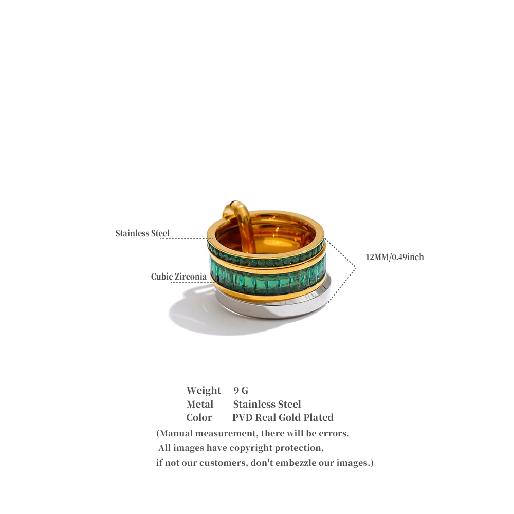 Anillo Apilable de Acero Inoxidable con Circonita Cúbica Yhpup Talla 678, Joyería Delicada de Alta Calidad, Popular, Novedades 2026