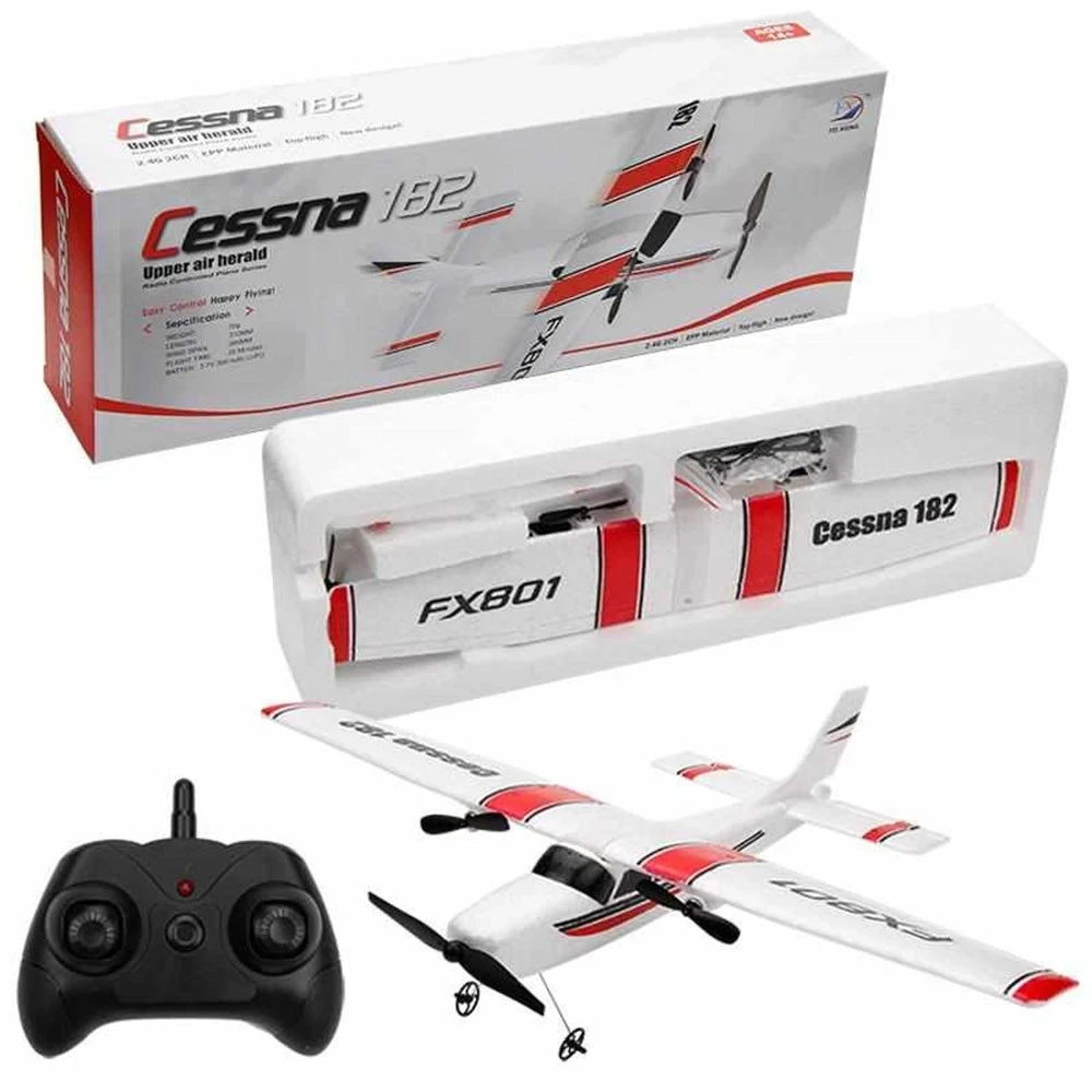 Avión FX801 RC de espuma EPP, 2,4G, 2 canales, RTF, Control remoto, avión de envergadura fija, juguetes, regalos para niños