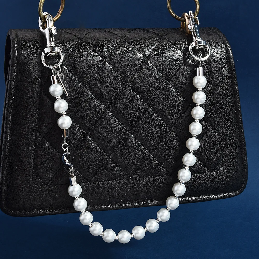 Llavero con Cadena y Dije de Perla para Mujer, Correa Desmontable para Bolso con Dije de Letra C, Accesorios de Moda para Bolsos, Regalos