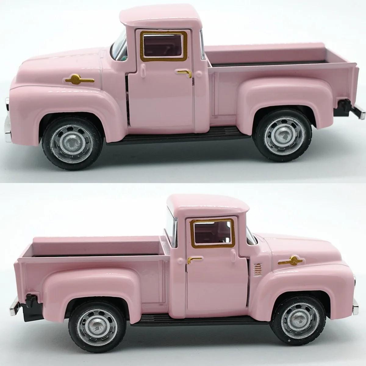 Camioneta Clásica Vintage a Escala 1:43, Modelo de Juguete con Función de Retroceso, Diseño Realista con Detalles, Coleccionable con Puertas que se Abren