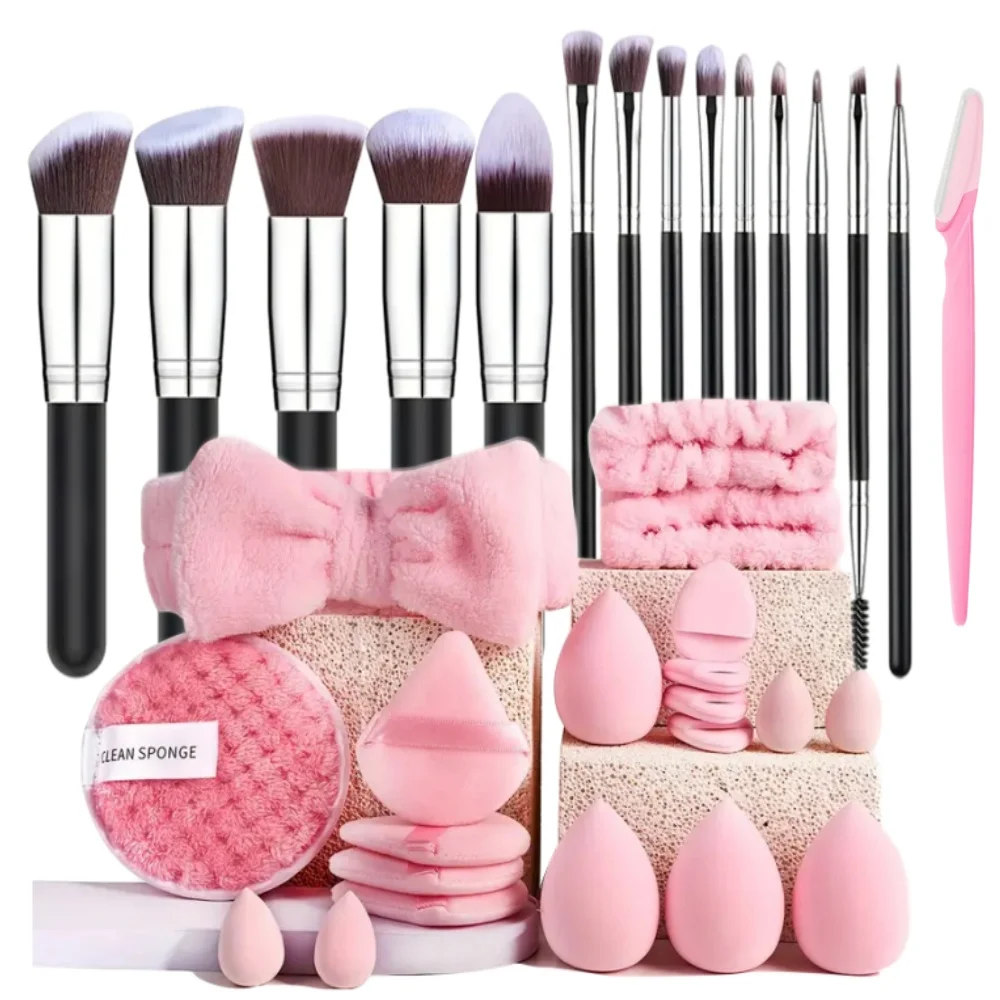 Set Profesional de 14 Brochas de Maquillaje Suaves y Esponjosas para Base, Sombra de Ojos, Corrector, Difuminado y Colorete, Brocha Kabuki, Herramientas de Belleza para Mujer
