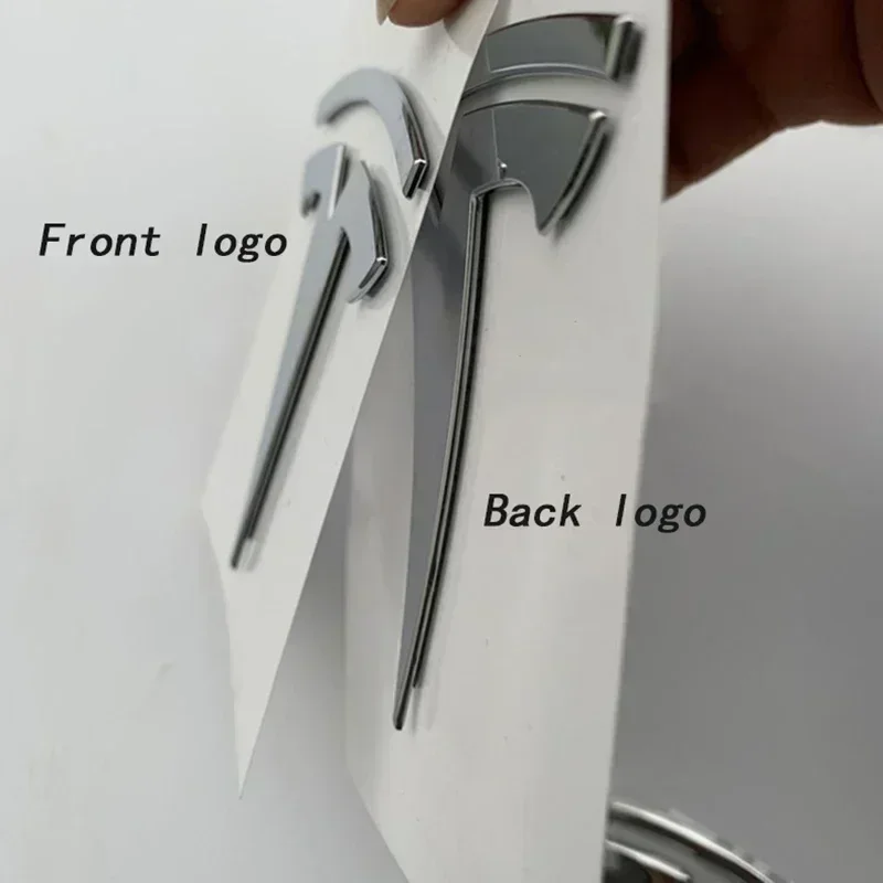 Para Tesla Model 3 y Model Y: Adhesivo de logotipo de aleación de zinc para capó delantero y emblema trasero de maletero con accesorios de estilo para carrocería.