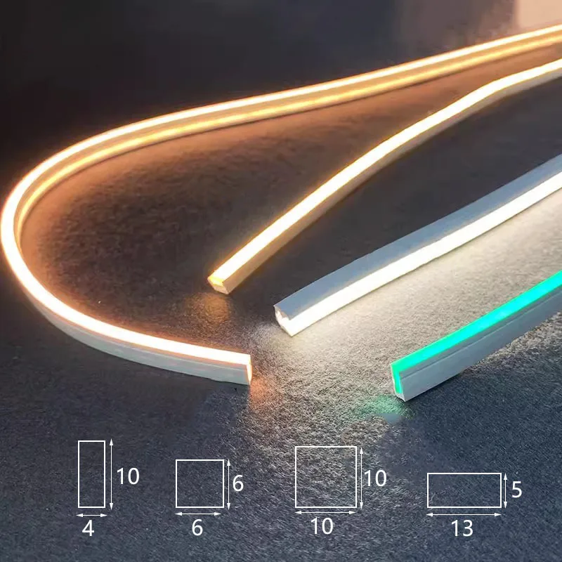 Mini tira de silicona Led estrecha, cinta de neón Flexible impermeable, decoración de gabinete, cinta de luz, difusor de canal de Gel de sílice de 4/6/8Mm