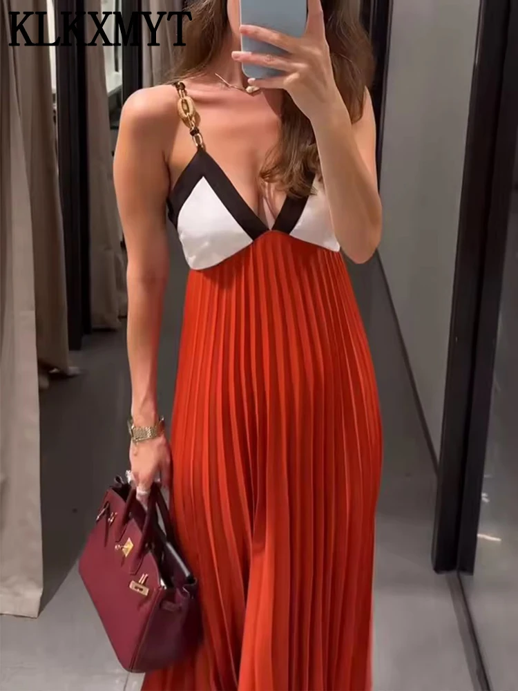 KLKXMYT Elegante Vestido Largo con Cuentas para Mujer, Vestido Midi Sexy sin Mangas con Espalda Descubierta, Vestidos de Fiesta para Mujer