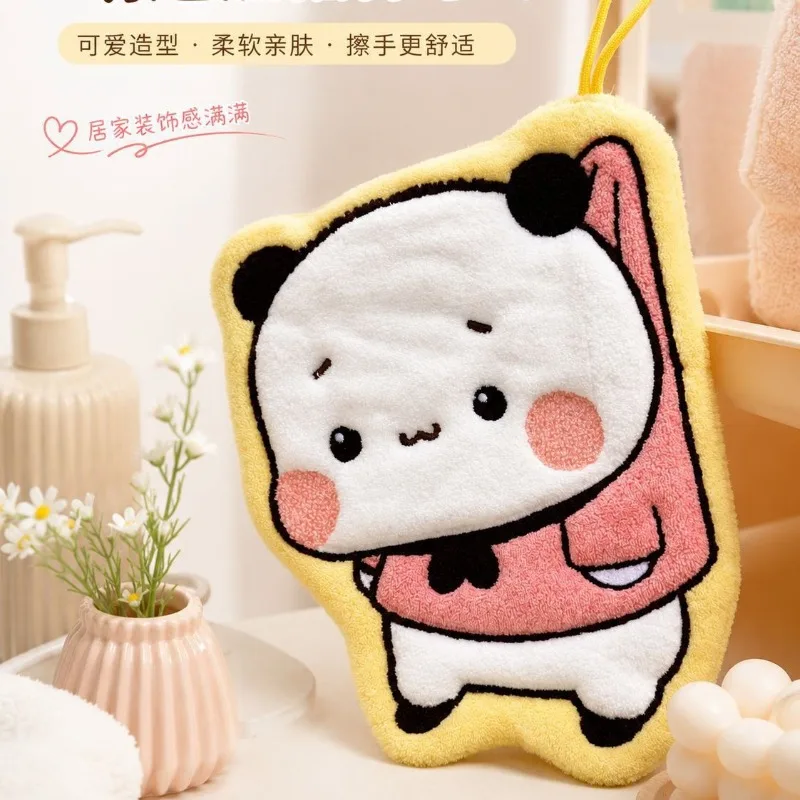 Toalla de Mano Kawaii Suave Bubu Dudu, Doble Capa, Gruesa, Absorbente, de Felpa de Coral, Toalla Colgante con Dibujos Animados, para el Hogar