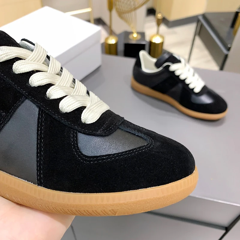 Zapatillas Retro GAT Hechas a Mano de Cuero Genuino, Zapatillas de Deporte del Ejército Alemán, Zapatos Casuales Planos y Suaves de Lujo para Hombre y Mujer, para Caminar en Primavera y Otoño