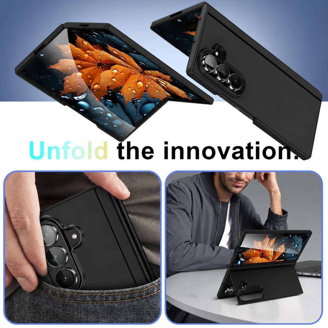 Funda Protectora Anticaídas con Soporte para Samsung Galaxy Z Fold 8 Ultra Fold8 Fold 7 6 5 4 3 Fold7 Fold6 Fold5 Fold4