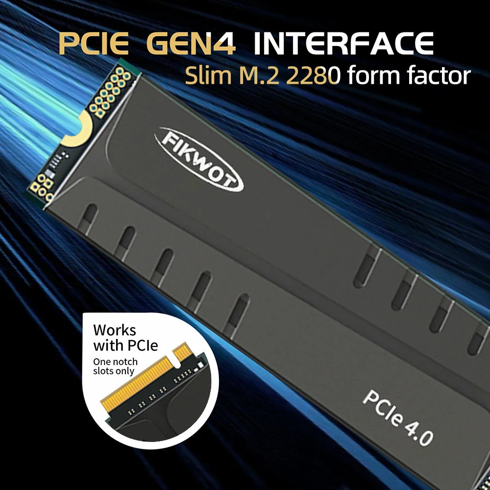 Unidad de estado sólido interna M.2 NVMe Fikwot FN970 M.2 2280 SSD 512GB 1TB 2TB 4TB 7400MB/s PCIe 4.0X4 para PS5, ordenador de sobremesa y portátil