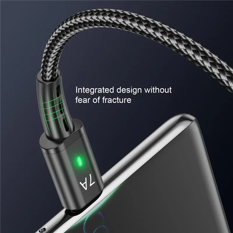 Cable USB tipo C 7A para Samsung S22 S20 Xiaomi mi 12, Cable USB C de carga rápida para teléfono móvil, Cable de datos para cargador tipo C