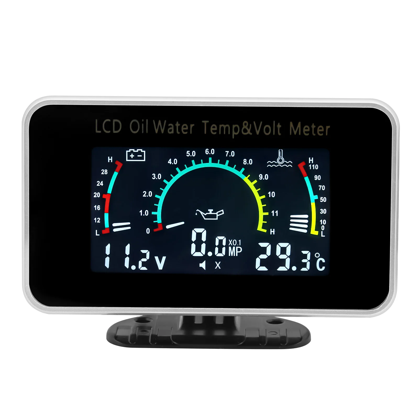 2 en 1 / 3 en 1 / 4 en 1 LCD Digital medidor de presión de aceite voltímetro medidor de nivel de combustible 1/8 NPT Sensor de presión de aceite + Sensor de temperatura del agua