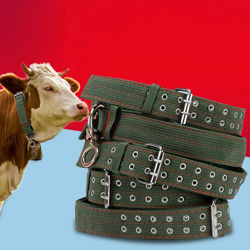 Corbata de asilo duradera y fuerte, Collar de ganado ajustable, Collar de transporte de vaca, suministro de alimentación de ganado, cinturón de lona, equipo veterinario