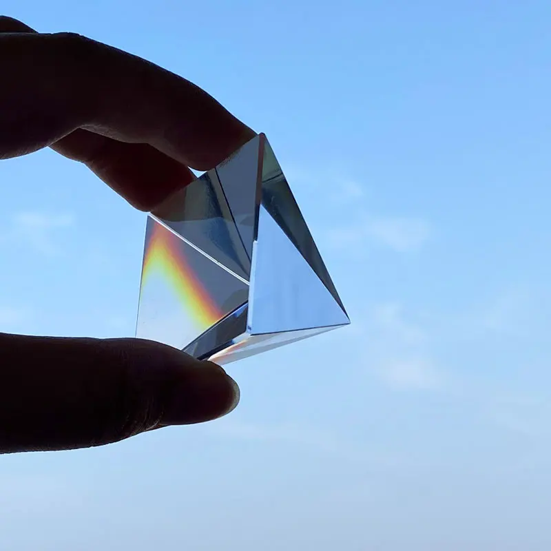 Prisma de cristal óptico, pirámide de cristal, lado inferior, pirámide Rectangular de 40mm, popularización poliédrica de estudio de ciencias