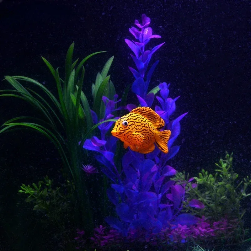 Peces de Gel de sílice vívidas, peces luminosos artificiales, pez payaso, adorno flotante para cachorros, decoraciones para acuario y pecera