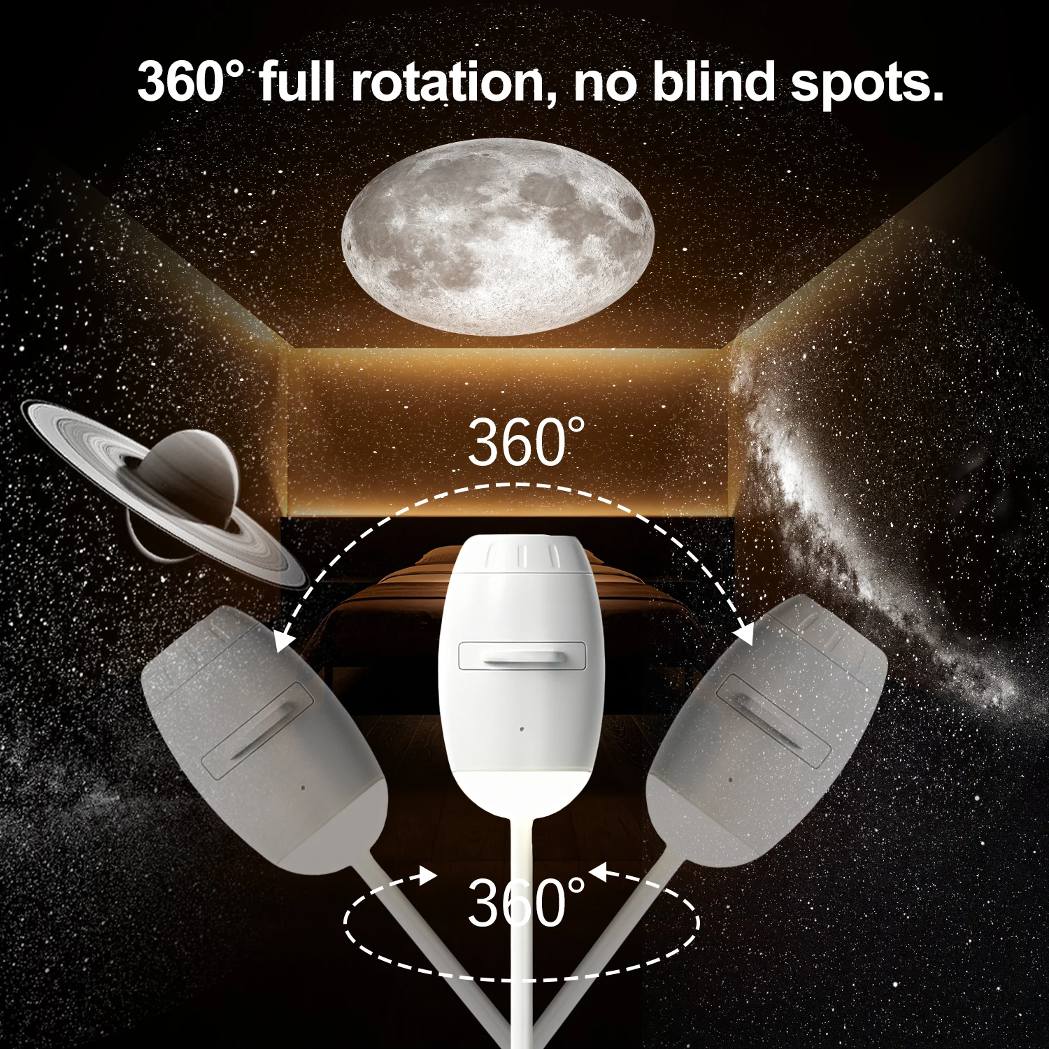 Nueva Lámpara de Proyección USB 2 en 1 con Enfoque Manual, Proyector de Galaxia, Lámpara Ambiental para Auto, Luz Romántica para Habitación, Luna, Saturno, Estrellas, Luces Nocturnas