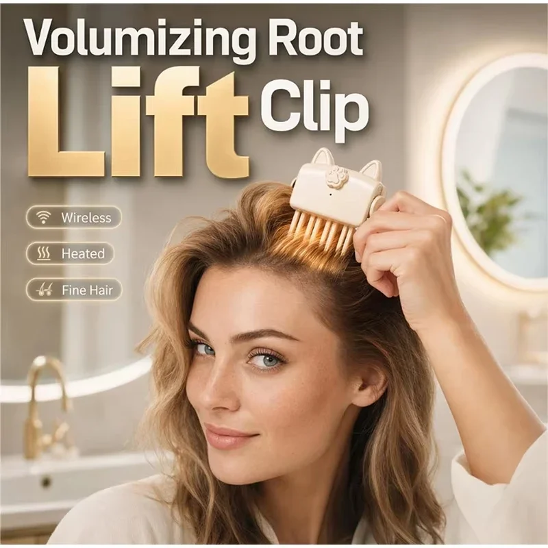 Pinza inalámbrica con calor para dar volumen y levantar la raíz del cabello, ideal para crear una onda alta y voluminosa. Pinza portátil para viajes, herramienta de peinado para cabello fino y liso.