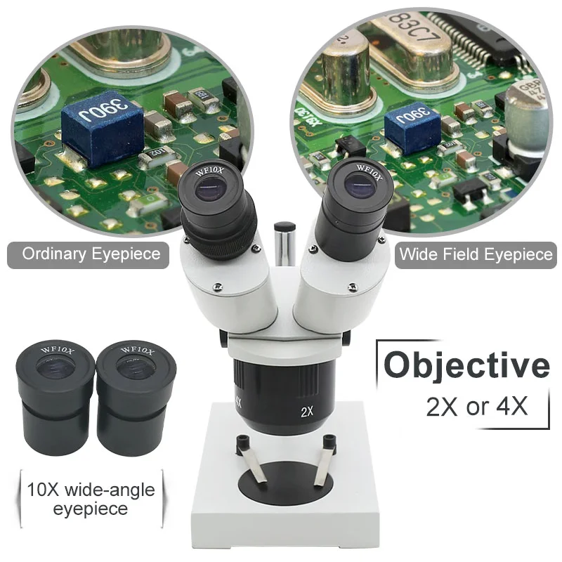 Microscopio estéreo Binocular Industrial, herramienta de reparación de soldadura PCB para reparación de reloj de teléfono móvil e inspección de PCB, 20x40x