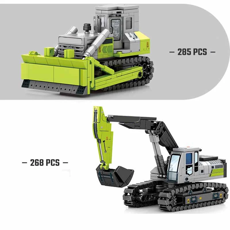 SEMBO-Kits de bloques de construcción de ensamblaje de vehículos de ingeniería, camión mezclador de excavadora MOC, bloques de modelismo, juguetes educativos DIY, regalos para niños