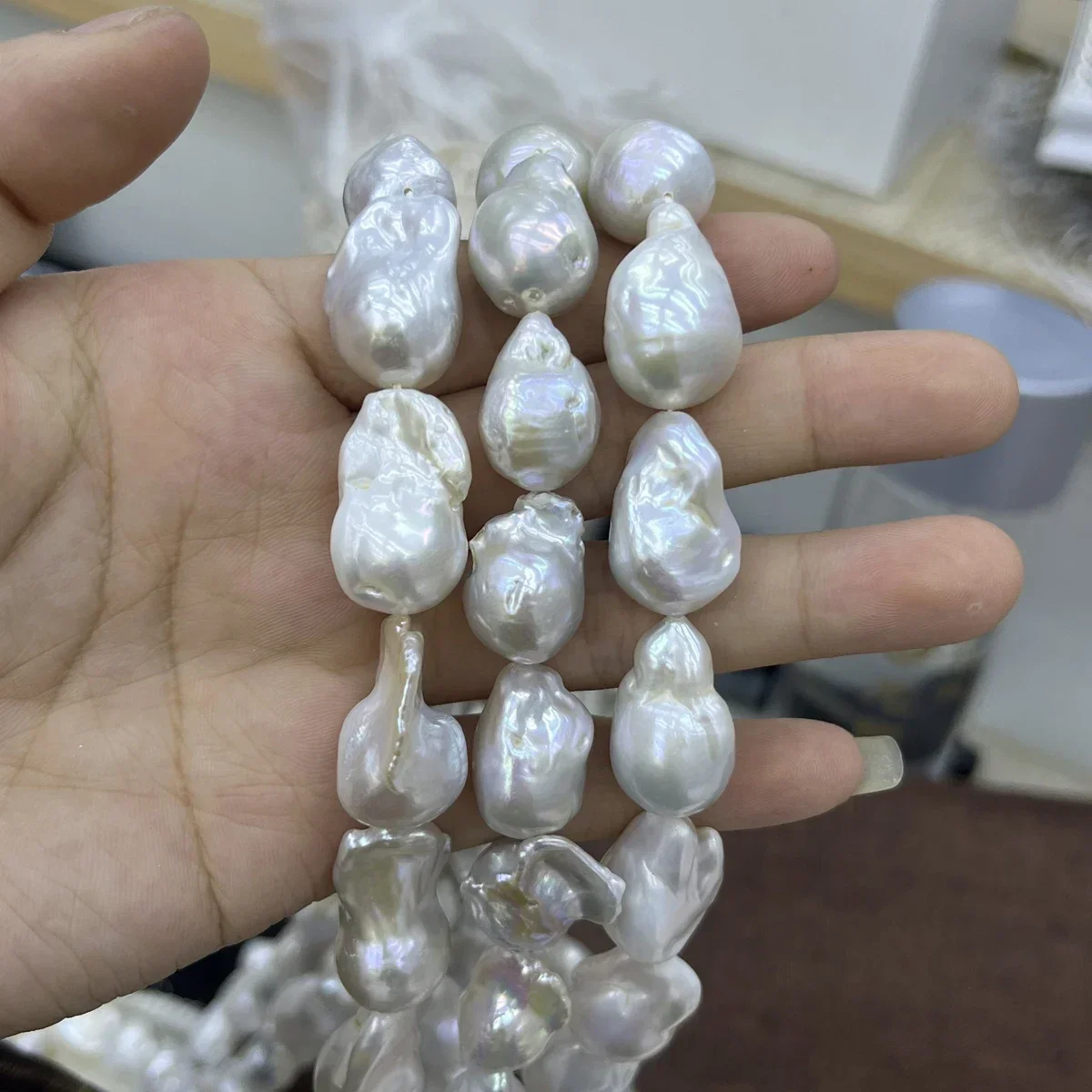 Perlas Naturales de Agua Dulce Barrocas en Forma de Cola de Pez de 16x17mm-18x30mm, Venta al por Mayor de Fábrica, para Fabricación de Joyería, Collares, Pulseras y Accesorios DIY