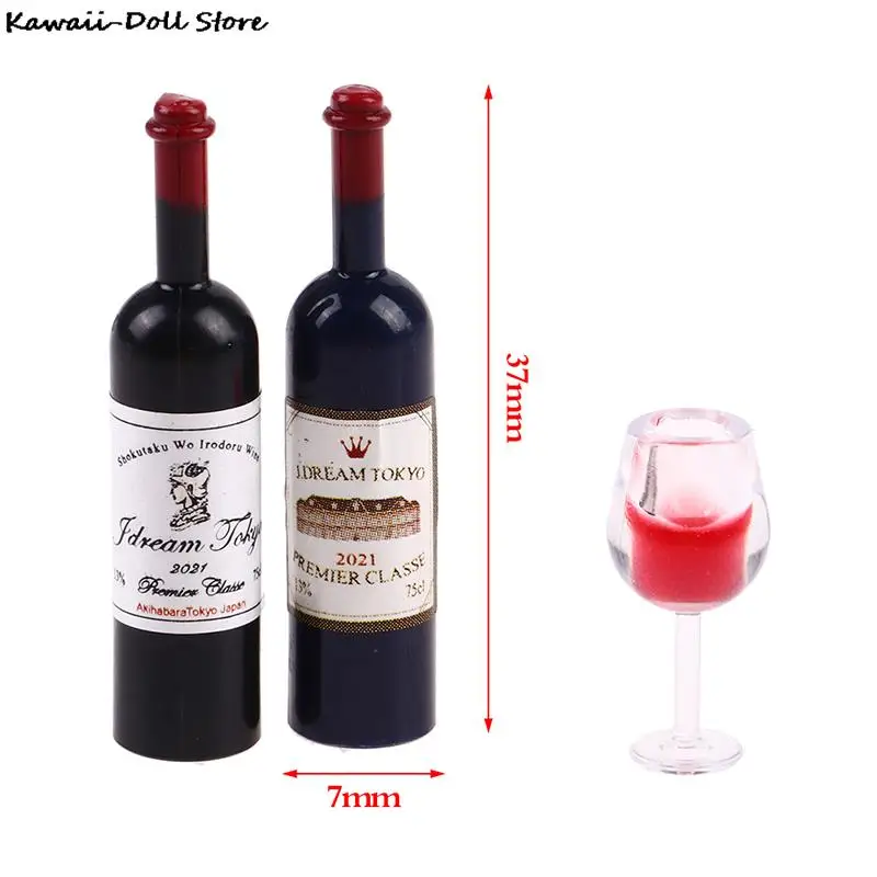 Copa de vino en miniatura para casa de muñecas 1:12, Mini copa de vino tinto, modelo para casa de muñecas OB11 BJD, accesorios de decoración para cocina y restaurante