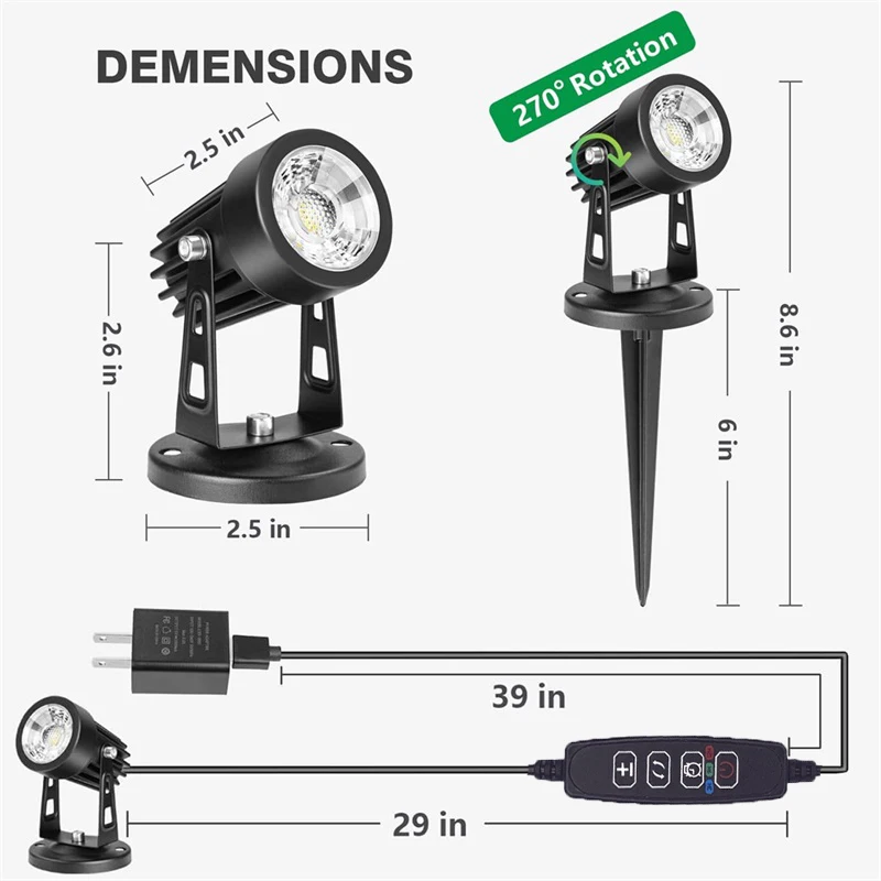 Foco de luz LED para interiores, Lámpara decorativa de 5W, regulable, para planta en maceta, para el hogar y la sala de estar