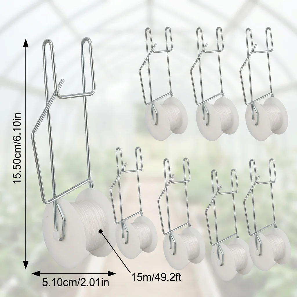 10 unids/set ganchos de rodillo para plantas de jardín kits de ganchos de soporte para tomates cuerda de soporte para tomates huevos sandías pimientos