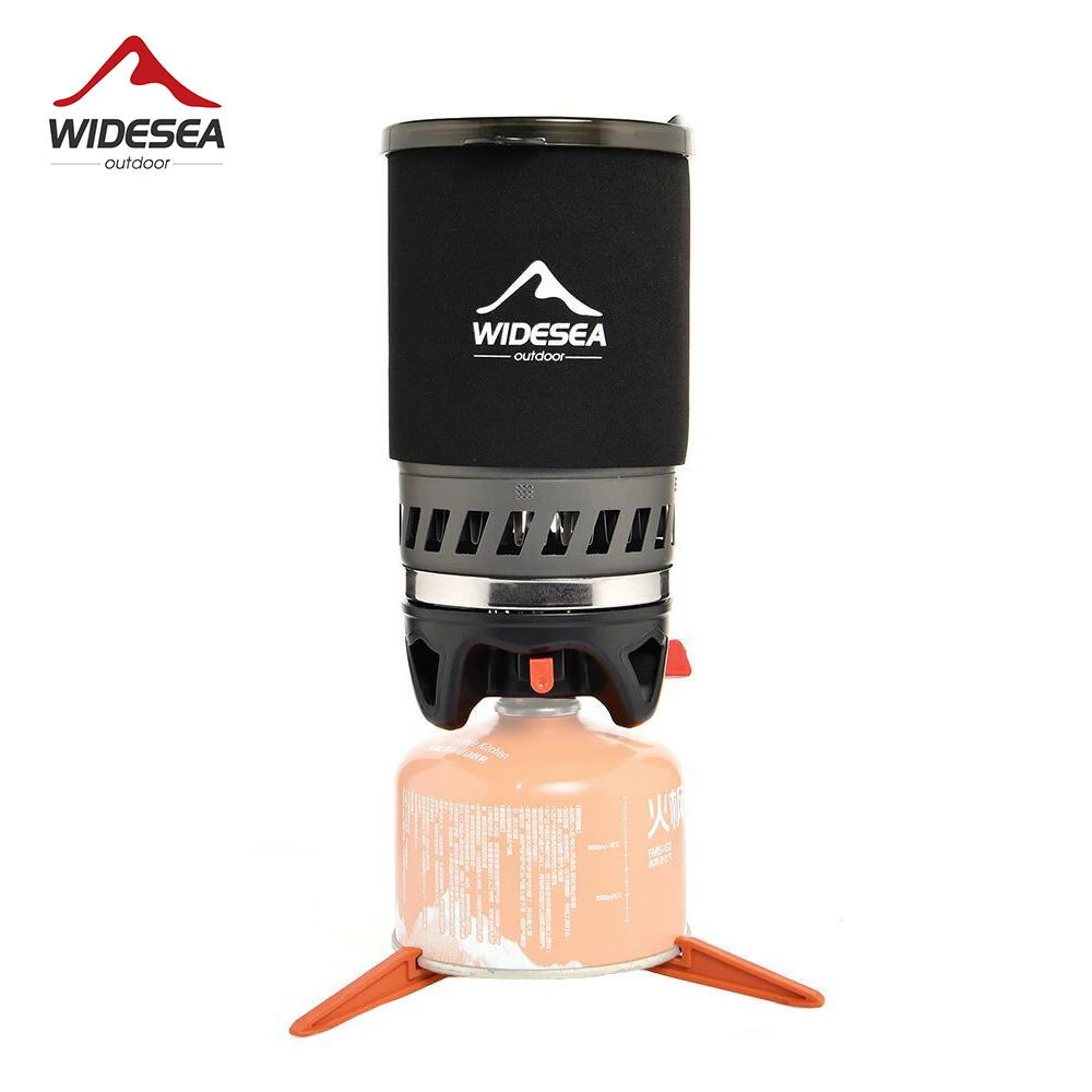 Widesea-sistema de cocina para acampar con intercambiador de calor, estufa de Gas para exteriores, quemador, cafetera turística, taza, utensilios de cocina, vajilla, turismo