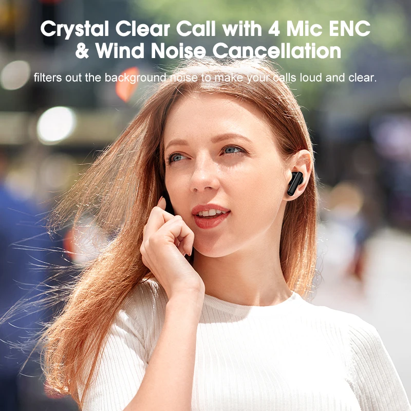 QCY-auriculares inalámbricos T13 ANC, audífonos con Bluetooth 5,3, 28dB, cancelación activa de ruido, intrauditivos, llamadas claras