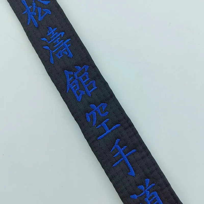 Cinturón Negro de Karate Shotokan con Bordado de Artes Marciales Japonesas para Niños, Jóvenes y Clubes Juveniles, Poliéster, Nombre Personalizado, Ancho de 4 cm