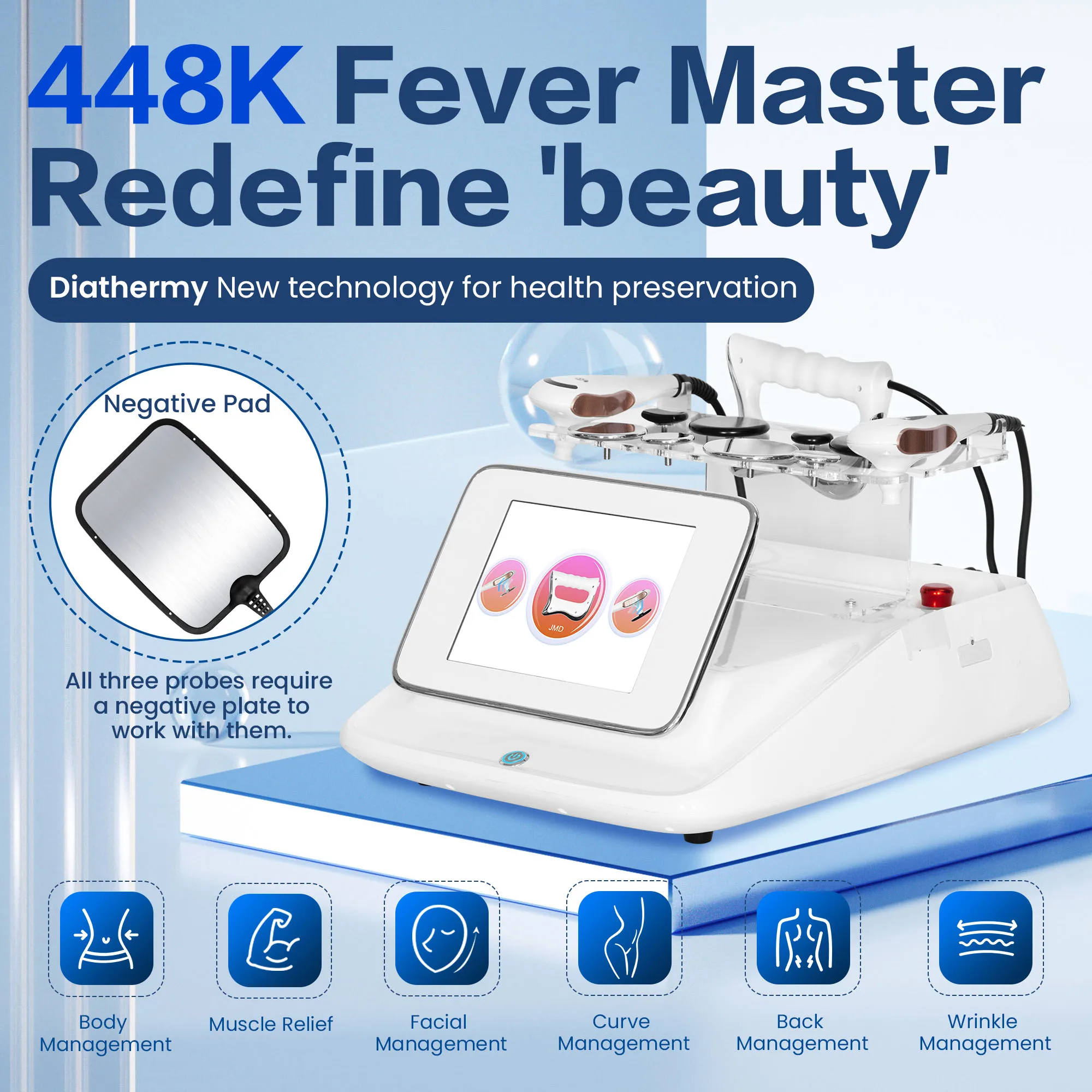 Dispositivo de Radiofrecuencia Tensamax 448K, Máquina de Spa para Rejuvenecimiento Facial, Antiarrugas, Reafirmación de la Piel, Reducción de Grasa Corporal y Contorno Corporal