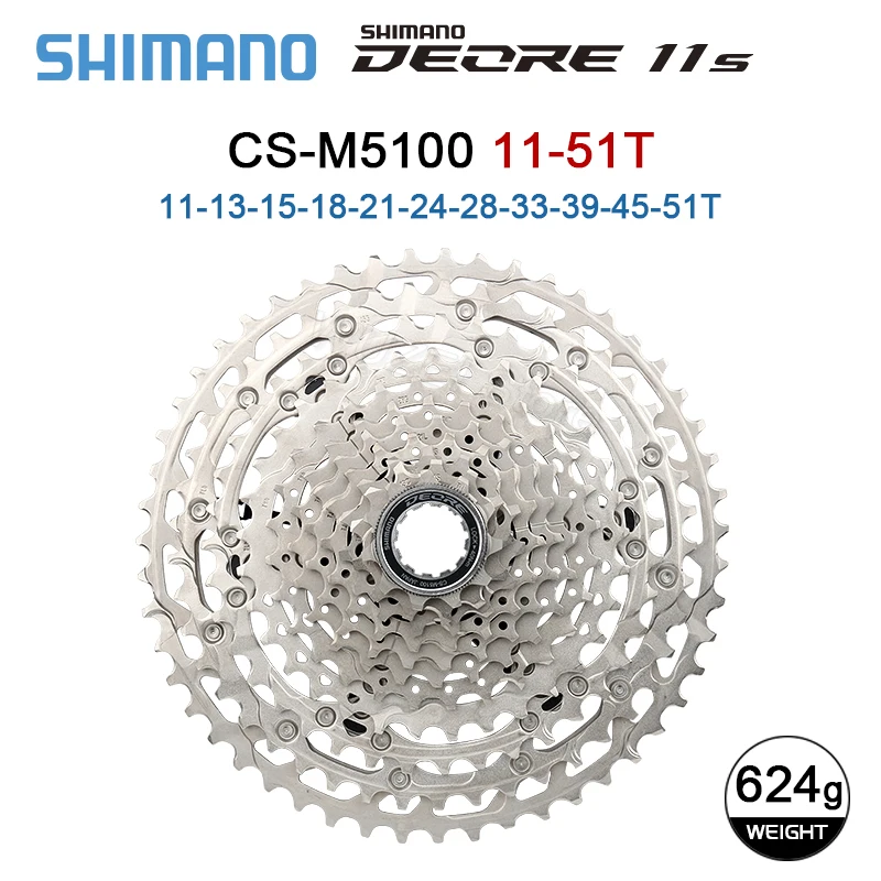 Shimano Deore CS M4100/M5100/6100/M7100/M8100 Cassette 10/11/12S K7 42/ 46/51T piñón de bicicleta de montaña 10/11/12V volante MTB