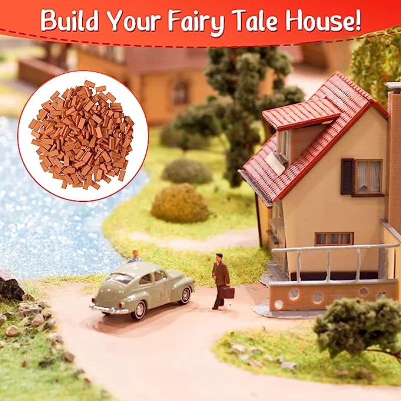 50-150 Uds. 1:16 Mini modelo de ladrillos reales, accesorios de paisajismo de estatuillas en miniatura, juguete de ladrillos falsos DIY para construcción de jardín de hadas