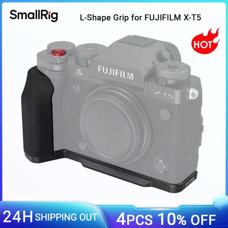 Empuñadura en forma de L SmallRig X-T5 para cámara FUJIFILM X-T5 con placa de liberación rápida para Arca, botón de obturador de empuñadura de silicona 4260