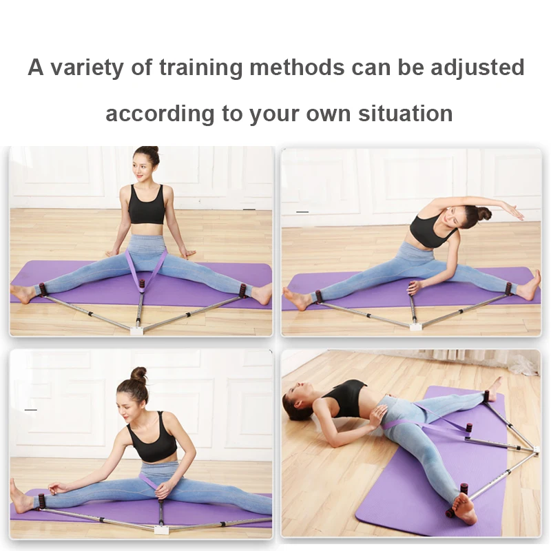 Ensanchador de piernas de 3 barras, máquina de estiramiento dividida ajustable, equipo de entrenamiento de flexibilidad para ejercicio de danza y Yoga en casa de acero inoxidable