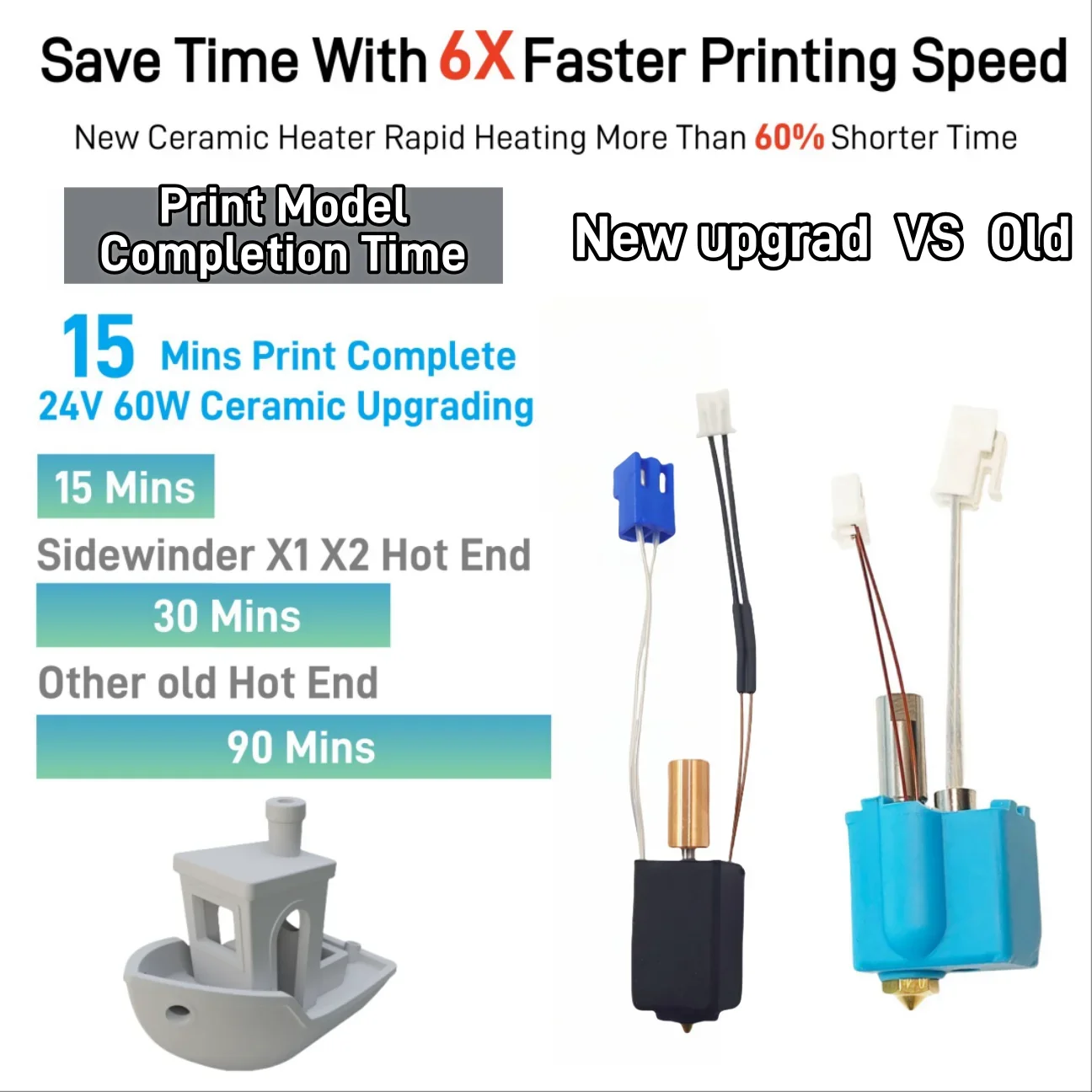 Hotend mejorado para artillería Sidewinder X1 X2 Genius y Pro piezas de impresora 3D kits de termistor de bloque calefactor de boquilla totalmente metálica