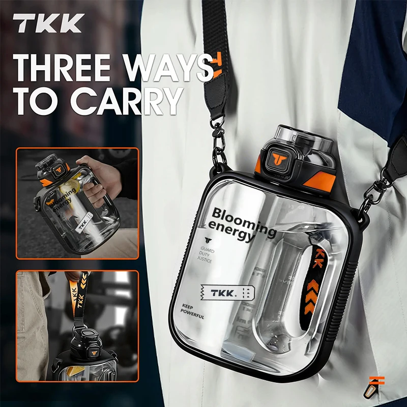 TKK 1/1.6/2L botella de agua deportiva TRITAN taza creativa de gran capacidad resistente al calor hervidor de viaje para adultos al aire libre gimnasio jarras de Fitness