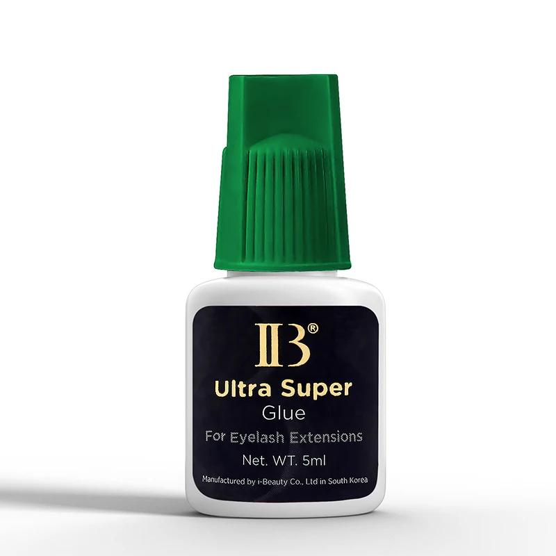 5 Botellas de Pegamento para Extensión de Pestañas IBeauty Ultra Super IB, Suministros de Pegamento con Tapa Verde, Herramientas de Maquillaje, Adhesivo de Alta Resistencia, Secado Rápido en 2 Segundos, Corea