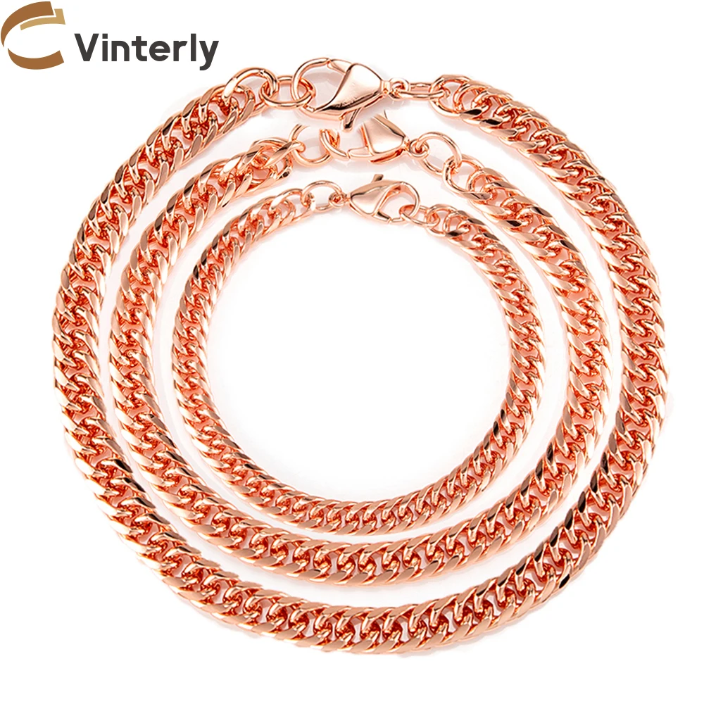 Pulseras de cobre puro para hombres y mujeres, cadena cubana ajustable, cierre de langosta, 6mm de ancho, antiarañazos, joyería masculina de 7-10,5 pulgadas