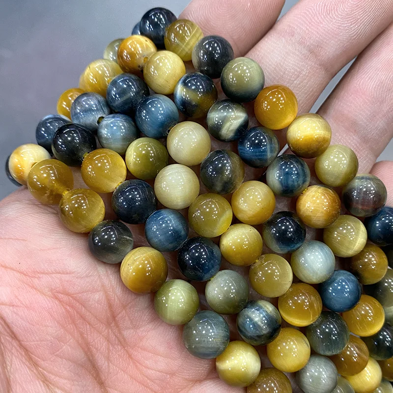 Cuentas redondas de piedra Natural para la fabricación de joyas, abalorios de ojo de tigre de fantasía de ensueño suave, pulsera DIY, collar, hebra de 15 ", 6 MM, 8 MM, 10 MM, 12MM