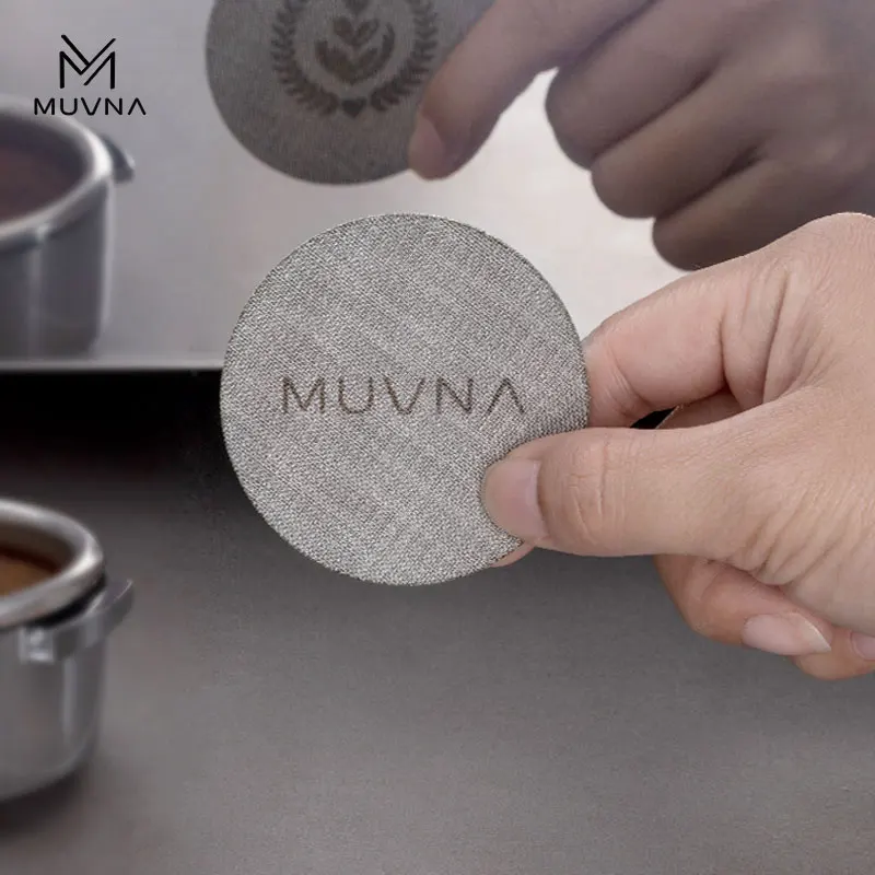 MUVNA-Pantalla de café Espresso Puck, filtros de café Barist profesional reutilizables ultrafinos de 1mm/1,7mm con acero inoxidable 316