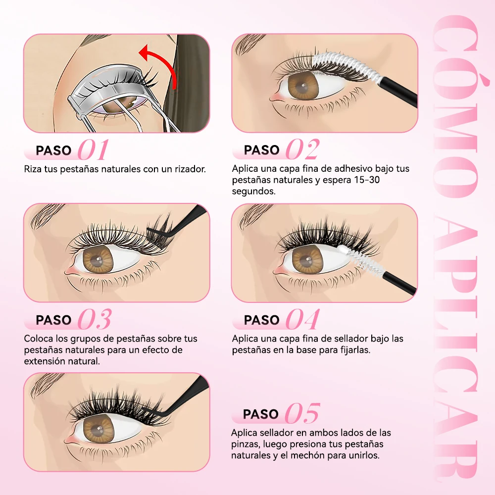 Pestañas Postizas uCoolMe Venus Natural Cluster, Extensiones de Pestañas DIY con Aspecto Natural, Larga Duración, Resistentes al Agua, Herramientas de Maquillaje