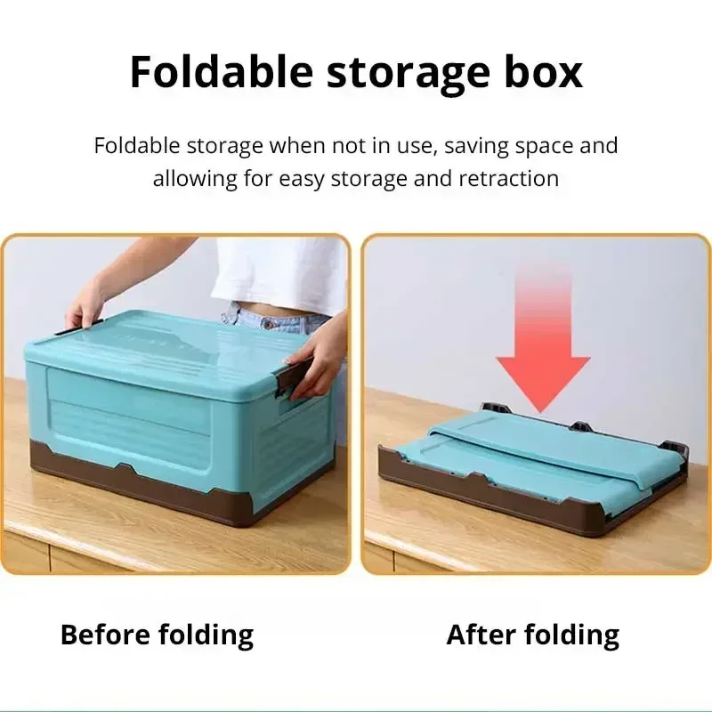 Caja de almacenamiento plegable para el armario, armario de gran capacidad para juguetes, ropa, aperitivos, libros, zapatos, caja de plástico para el hogar y el coche, 1 unidad