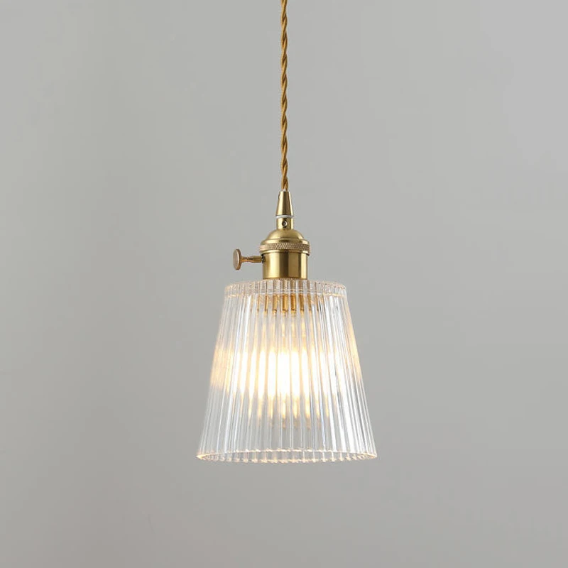 Lámpara colgante de cristal a rayas Noridc Vintage, luces colgantes Retro para comedor, cocina, decoración de cabecera de dormitorio, luz colgante