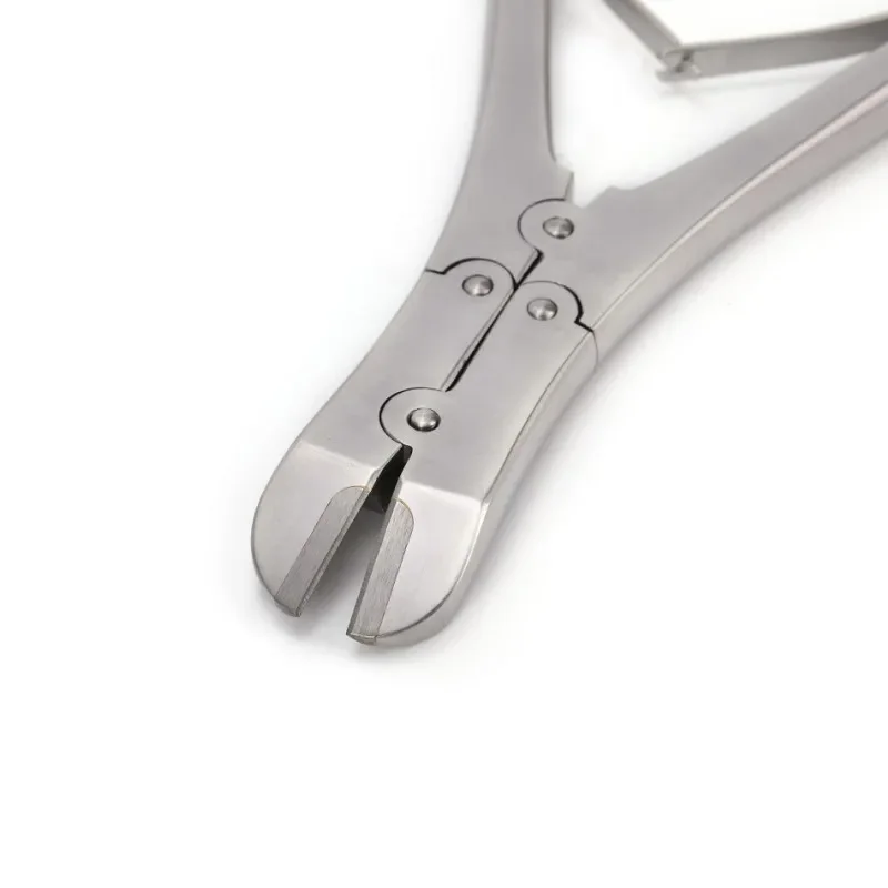 Tijeras cortadores de alambre de doble articulación, tijeras biseladas, instrumentos quirúrgicos de hueso, tijeras ortopédicas, 1 ud.